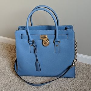 Michael Kors blue leather purse